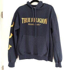 True Religion Pullover Hoodie Men’s Large Blue Gold
